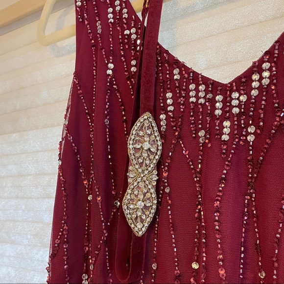 BHLDN Brooklyn Maxi Dress in Black Cherry *WITH BELT* - Picture 4 of 10